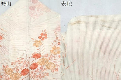平和屋着物＊夏物　小紋　絽　草花文　洗える着物　CABJ0815th