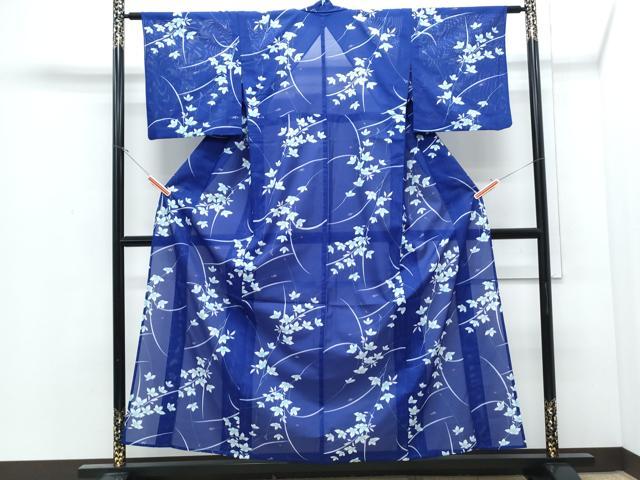 平和屋着物＊夏物　小紋　絽　草花文　洗える着物　CABJ0817th