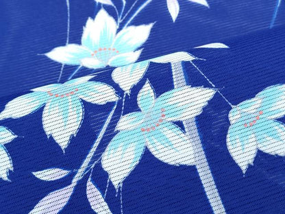 平和屋着物＊夏物　小紋　絽　草花文　洗える着物　CABJ0817th