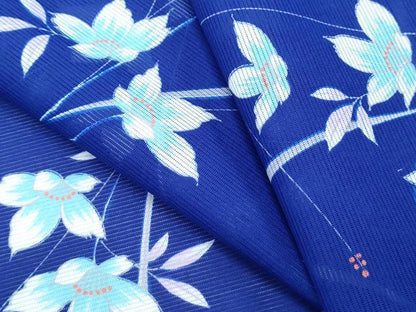 平和屋着物＊夏物　小紋　絽　草花文　洗える着物　CABJ0817th