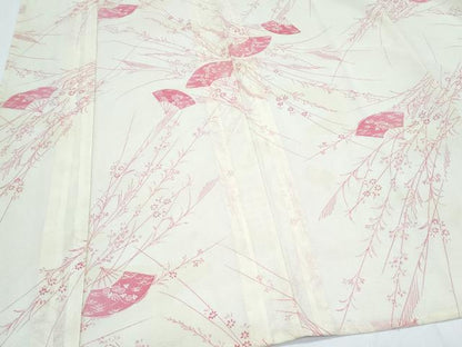平和屋着物＊夏物　小紋　絽　扇面花文　洗える着物　CABJ0818th