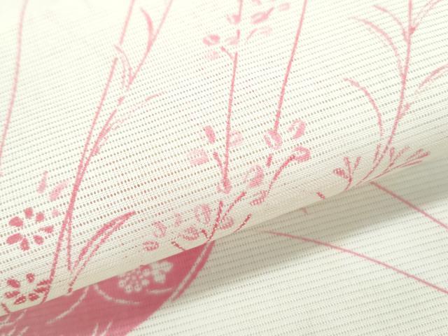 平和屋着物＊夏物　小紋　絽　扇面花文　洗える着物　CABJ0818th