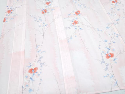 平和屋着物＊夏物　小紋　絽　枝花文　洗える着物　CABJ0819th