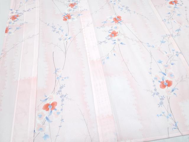 平和屋着物＊夏物　小紋　絽　枝花文　洗える着物　CABJ0819th
