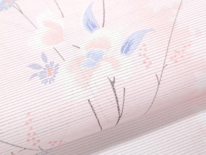 平和屋着物＊夏物　小紋　絽　枝花文　洗える着物　CABJ0819th