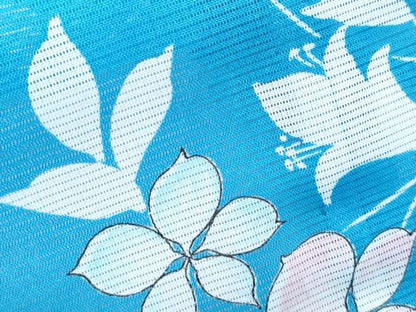 平和屋着物＊夏物　小紋　絽　草花文　洗える着物　CABJ0823th