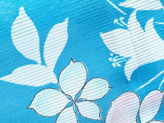 平和屋着物＊夏物　小紋　絽　草花文　洗える着物　CABJ0823th