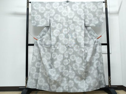 平和屋着物＊夏物　小紋　紗　舞花文　洗える着物　CABJ0824th