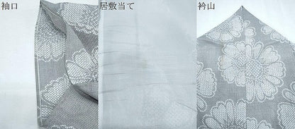 平和屋着物＊夏物　小紋　紗　舞花文　洗える着物　CABJ0824th