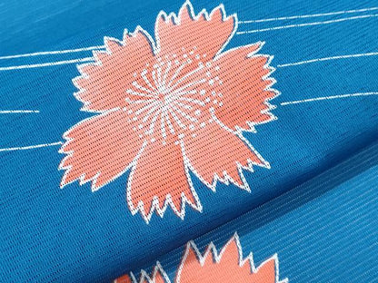 平和屋着物＊夏物　小紋　絽　流水花文　洗える着物　CABJ0825th