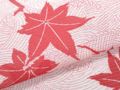 平和屋着物＊夏物　小紋　絽　枝楓文　洗える着物　CABJ0826th