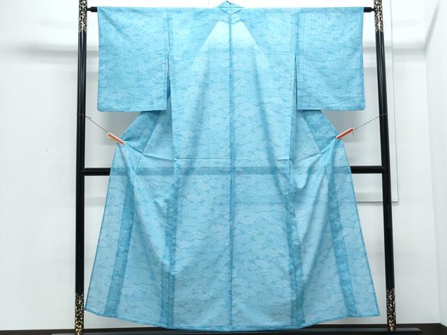 平和屋着物＊夏物　江戸小紋　絽　扇面尽くし　洗える着物　CABJ0829th