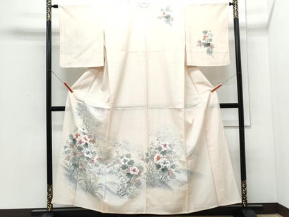 平和屋着物＊夏物　訪問着　絽　草花文　正絹　逸品　CABJ0832th