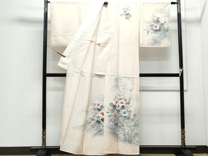 平和屋着物＊夏物　訪問着　絽　草花文　正絹　逸品　CABJ0832th