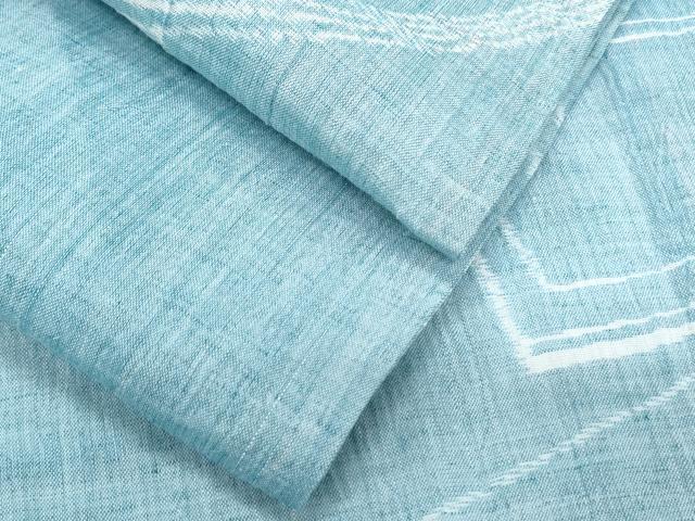 平和屋着物＊夏物　小千谷ちぢみ　吉祥文　麻　逸品　CABJ0833th