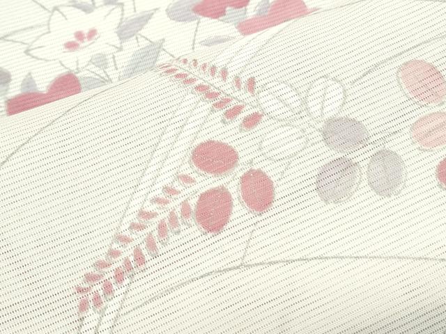 平和屋着物＊夏物　小紋　絽　芝草花文　金彩　正絹　逸品　CABJ0836th