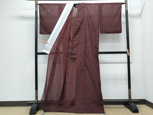 平和屋着物＊夏物　小紋　紗　切嵌吉祥文　洗える着物　CABJ0837th