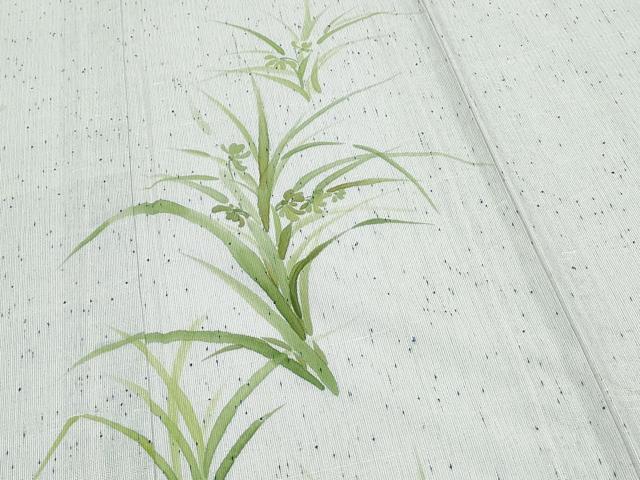平和屋着物＊夏物　訪問着　紗紬　草花文　正絹　逸品　CABJ0839th