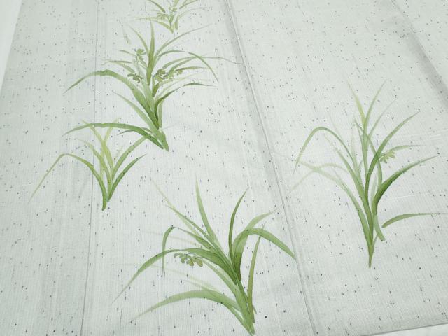 平和屋着物＊夏物　訪問着　紗紬　草花文　正絹　逸品　CABJ0839th