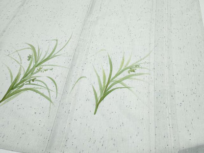平和屋着物＊夏物　訪問着　紗紬　草花文　正絹　逸品　CABJ0839th