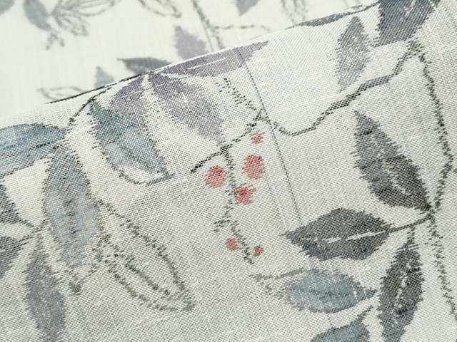 平和屋着物＊夏物　紗紬　枝木の実　正絹　逸品　CABJ0840th