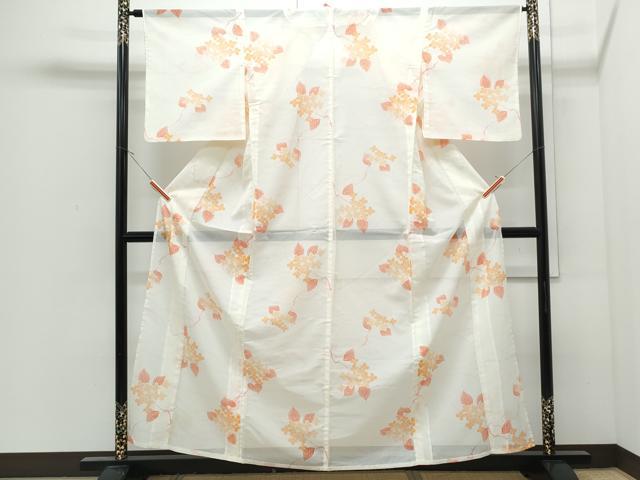平和屋着物＊夏物　小紋　絽　紫陽花　洗える着物　CABJ0843th