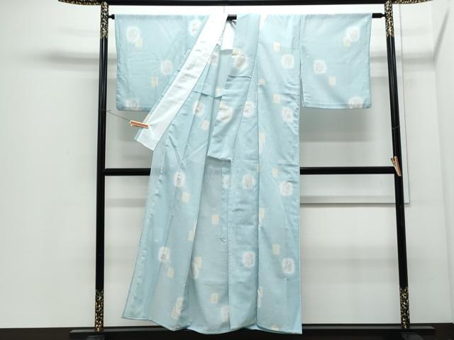 平和屋着物＊夏物　小紋　紗　色紙重ね花文　洗える着物　CABJ0844th