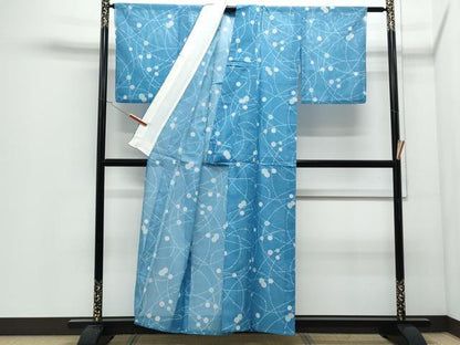 平和屋着物＊夏物　小紋　絽　吉祥丸文　洗える着物　CABJ0846th