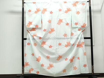 平和屋着物＊夏物　小紋　絽　草花文　洗える着物　CABJ0847th