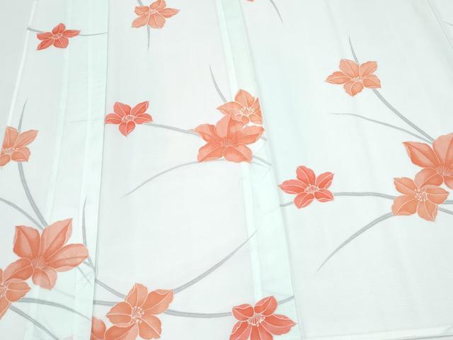 平和屋着物＊夏物　小紋　絽　草花文　洗える着物　CABJ0847th