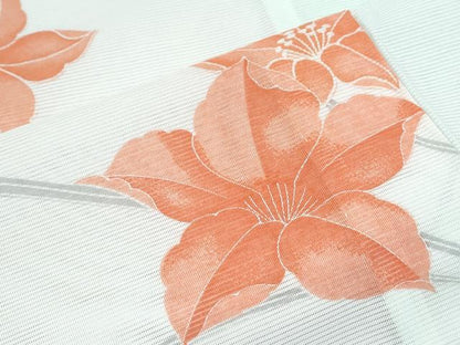 平和屋着物＊夏物　小紋　絽　草花文　洗える着物　CABJ0847th