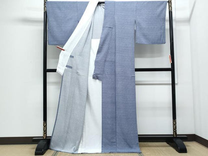 平和屋着物＊夏物　江戸小紋　絽　重要無形文化財　伊勢型伝　小桜小紋　染師：浅間信之　花尽し　証紙付き　正絹　逸品　CABJ0850th