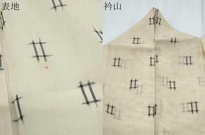 平和屋着物＊夏物　紗紬　井桁絣　正絹　逸品　CABJ0854th
