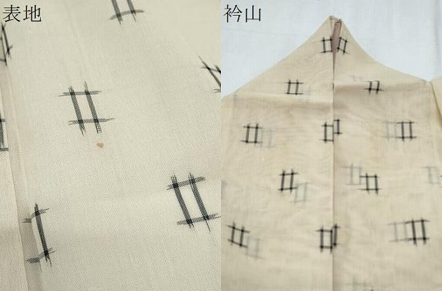 平和屋着物＊夏物　紗紬　井桁絣　正絹　逸品　CABJ0854th