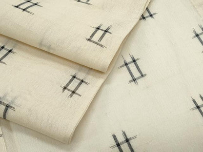 平和屋着物＊夏物　紗紬　井桁絣　正絹　逸品　CABJ0854th