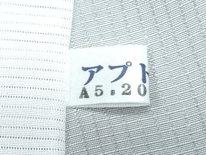 平和屋着物＊夏物　色無地　寿光織　白鼠色　反端付き　正絹　逸品　CABJ0856th