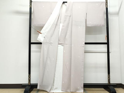 平和屋着物＊夏物　小紋　絽縮緬　蛍暈し　あられ　正絹　逸品　CABJ0860th