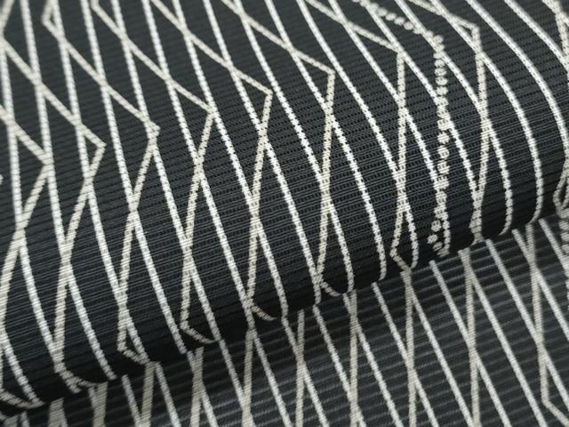 平和屋着物＊夏物　小紋　絽　吉祥文　黒地　ロング丈　正絹　逸品　CABJ0865th