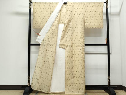 平和屋着物＊夏物　紗紬　琉球絣紋様　正絹　逸品　CABJ0866th