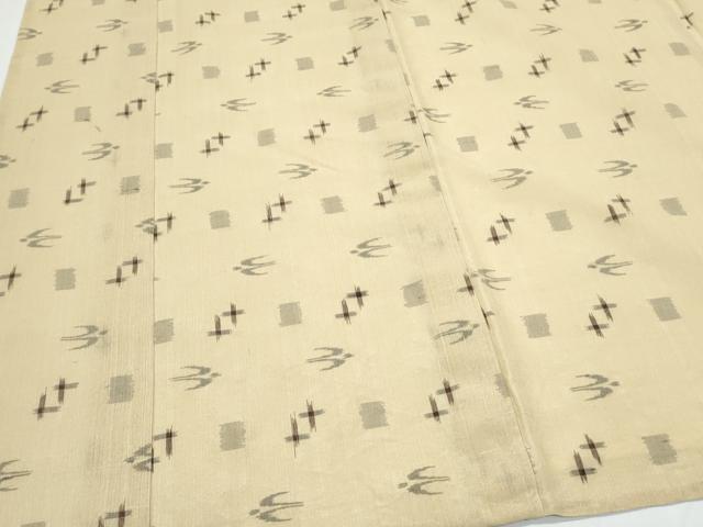 平和屋着物＊夏物　紗紬　琉球絣紋様　正絹　逸品　CABJ0866th