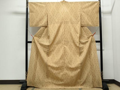 平和屋着物＊夏物　明石ちぢみ　菱吉祥文　正絹　逸品　CABJ0867th