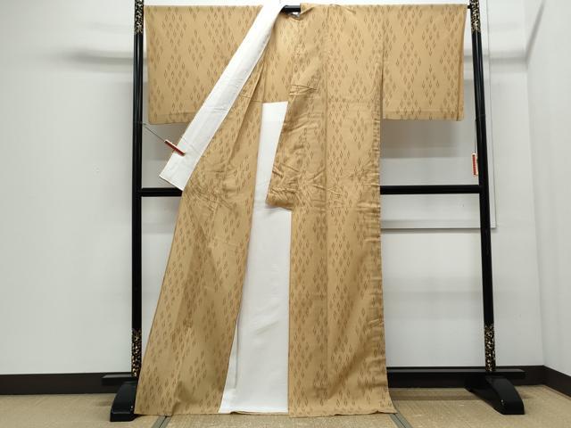 平和屋着物＊夏物　明石ちぢみ　菱吉祥文　正絹　逸品　CABJ0867th