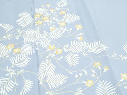 平和屋着物＊夏物　訪問着　絽　草花文　銀彩　正絹　逸品　CABJ0870th