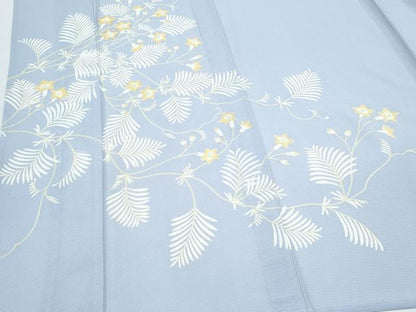 平和屋着物＊夏物　訪問着　絽　草花文　銀彩　正絹　逸品　CABJ0870th