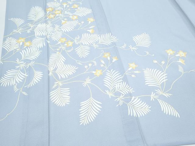 平和屋着物＊夏物　訪問着　絽　草花文　銀彩　正絹　逸品　CABJ0870th