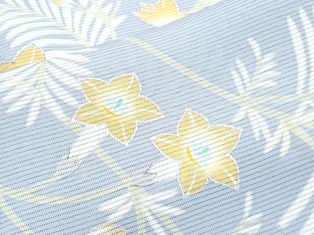 平和屋着物＊夏物　訪問着　絽　草花文　銀彩　正絹　逸品　CABJ0870th