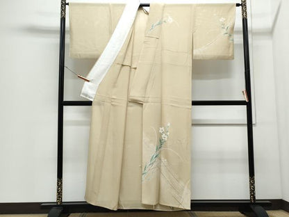 平和屋着物＊夏物　訪問着　絽　草花文　金銀彩　正絹　逸品　CABJ0871th