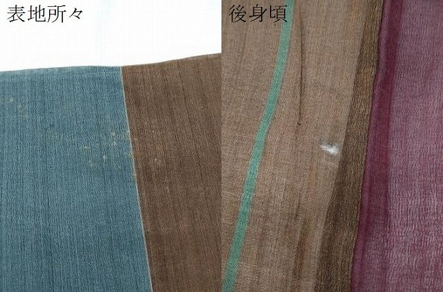 平和屋着物＊夏物　お召　紗　間道　正絹　逸品　CABJ0875th