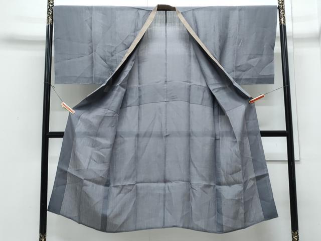平和屋着物＊夏物　男性　長襦袢　工芸染織　むら田　薄鼠色　たとう紙付き　麻　逸品　CABJ0880th
