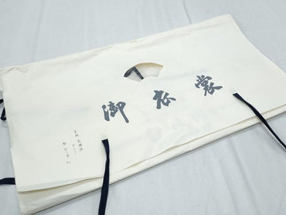 平和屋着物＊夏物　男性　長襦袢　工芸染織　むら田　薄鼠色　たとう紙付き　麻　逸品　CABJ0880th